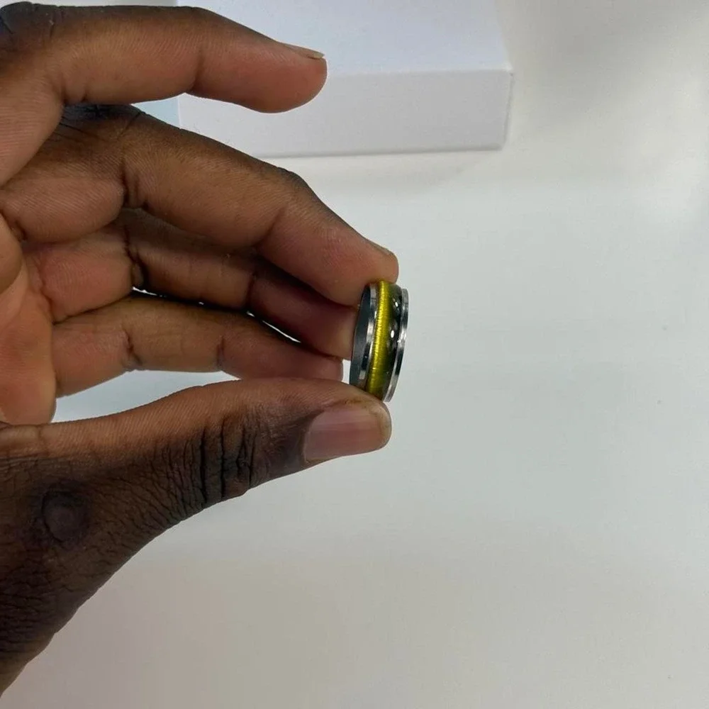 silver and gold ring